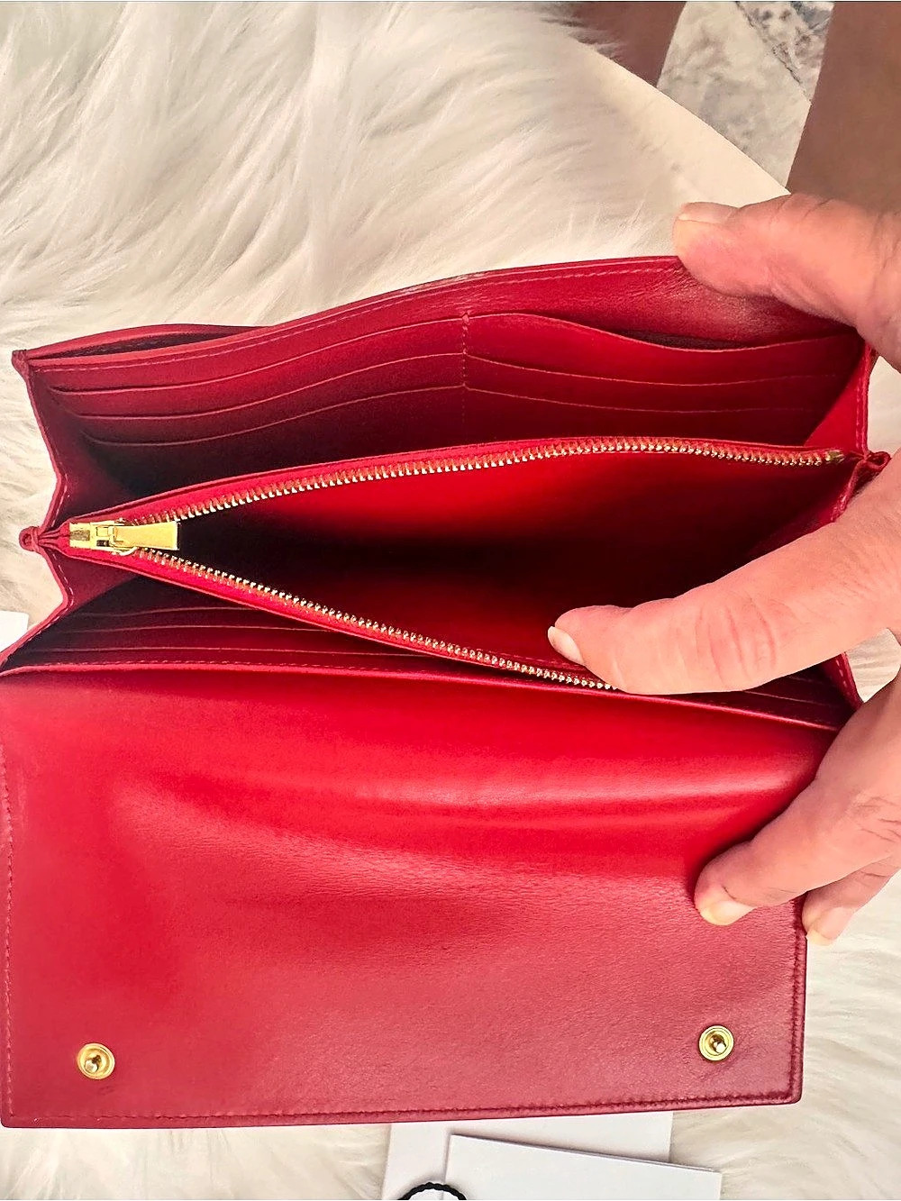 Celine Large Flap Wallet in Red - Picture 13 of 16